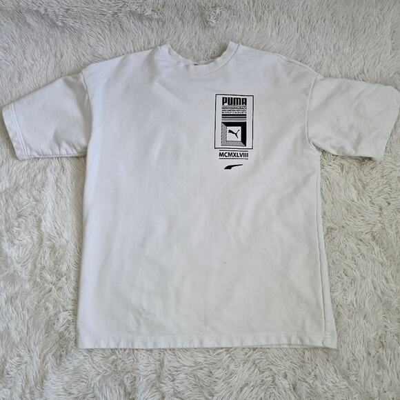 Men's Puma German Logo Tower White Crew T-Shirt Size Medium - Picture 11 of 12